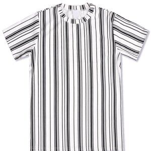 FXN Men's Premium Striped Short Sleeve Tee WhiteBlack